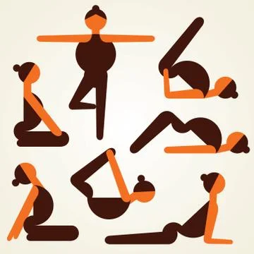 Different yoga pose stock vector Stock Illustration