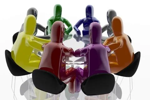 Differente people meeting Illustrazione stock