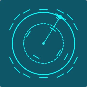 Differential Equation Icon – Slope Field with Tangent Solution Circle Stock Illustration