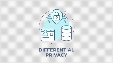 Differential privacy blue concept icon animation Stock Footage 337936052