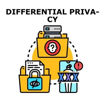 Differential privacy data security and anonymization concept Stock Illustration