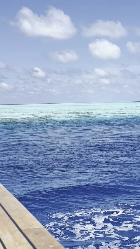 DIFFERENTLY COLORED WATERS IN MALDIVES Stock Footage 305277206