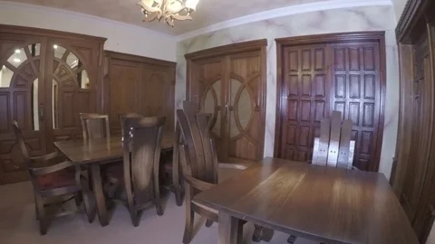 Differently designed dinig chairs and tables Stock-Footage 97226050