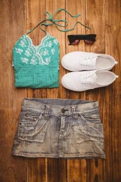 Differents objects using every days for the summer Foto stock