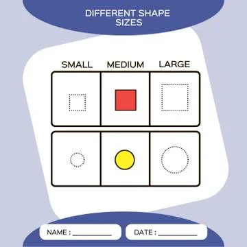 Differnt shape sizes. Small, Medium, Large. Matching children educational game Stock Illustration