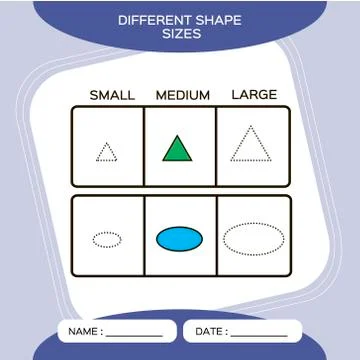 Differnt shape sizes. Small, Medium, Large. Matching children educational game Stock Illustration