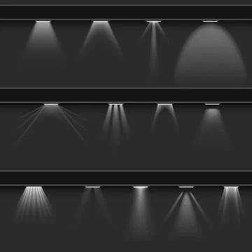 Diffetent wall white light effects Stock Illustration