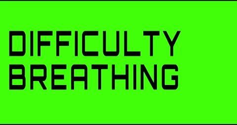 Difficult breathing text green screen, masked glitched effect. Stock Footage 132621182