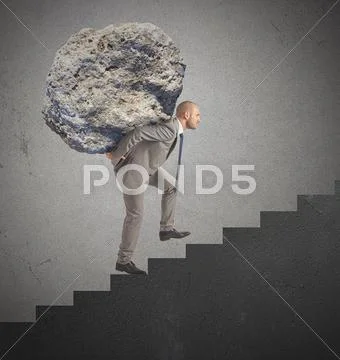 Difficult career and great effort Stock Photos
