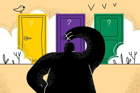 Difficult choice, making decision, success or failure concept Stock Illustration