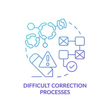 Difficult correction processes blue gradient concept icon 스톡 일러스트