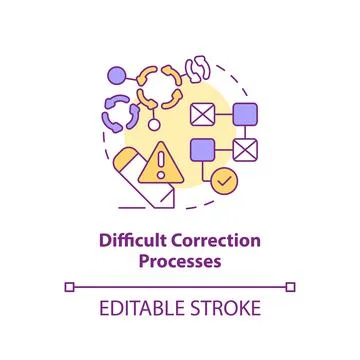 Difficult correction processes concept icon Stock Illustration