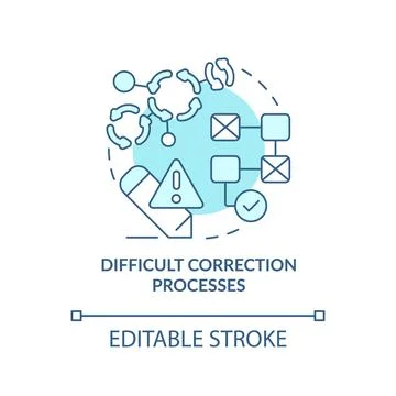 Difficult correction processes turquoise concept icon Illustrazione stock