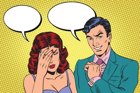 Difficult dialogue a headache Stock Illustration