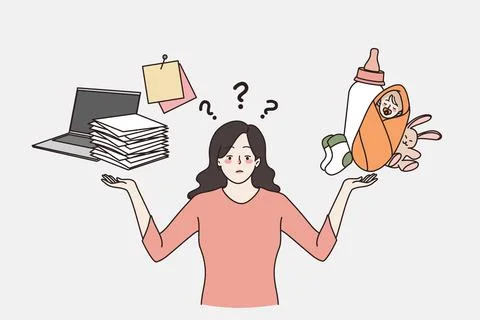 Difficult Female choice problem concept 库存插图