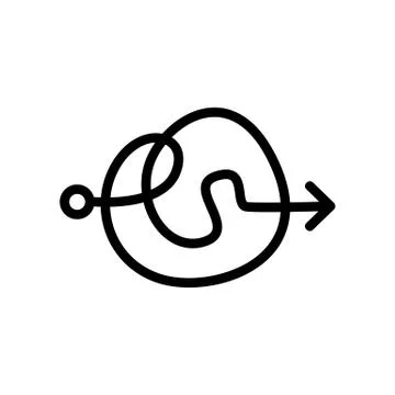Difficult knot to solve icon vector outline illustration Illustrazione stock