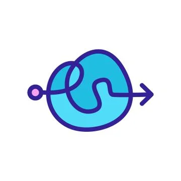 Difficult knot to solve icon vector outline illustration Illustrazione stock