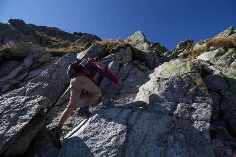 Difficult path in mountains Stock Photos