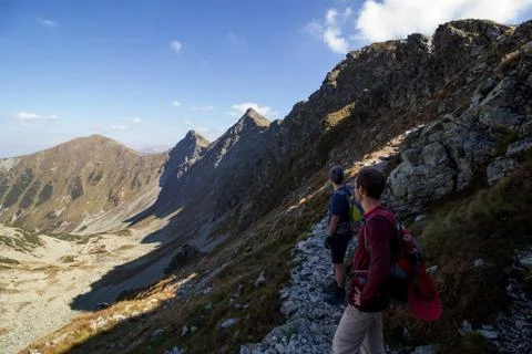 Difficult path in mountains Stock Photos