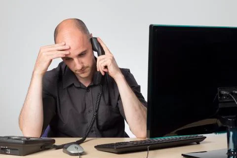Difficult phone call Stock Photos