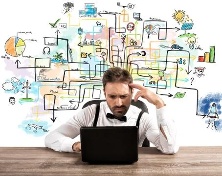 Difficult project Stock Illustration