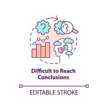 Difficult to reach conclusions concept icon Stock-Illustration