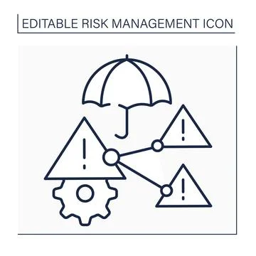 Difficult risks line icon Stockillustratie