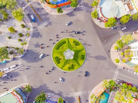 A difficult road intersection. 스톡 사진