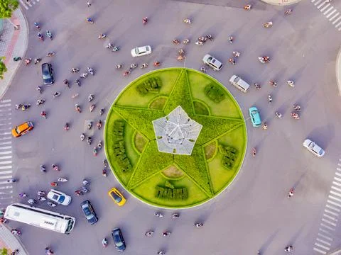 A difficult road intersection. 스톡 사진