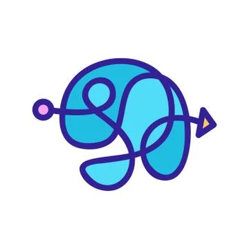 Difficult route icon vector outline illustration Illustrazione stock