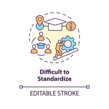 Difficult to standardize multi color concept icon Stock Illustration