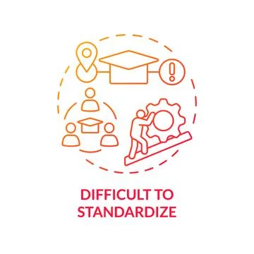 Difficult to standardize red gradient concept icon Illustrazione stock