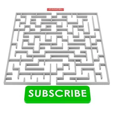 Difficult subscription cancellation and manipulative user interface design,.. Stock Illustration