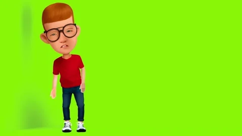 A difficult task. Kid. Difficult choice. Green background. Stock Footage 238511263