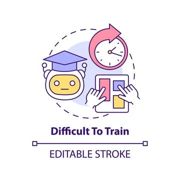 Difficult to train concept icon Stock Illustration