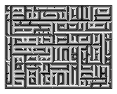 Difficult Vector Black and White Maze for Children Stock Illustration