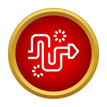 Difficult winding path arrow concept icon Stock Illustration