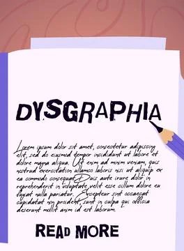 Difficulties learning, dyslexia, dysgraphia vector concept, pencil and scattered Stock Illustration
