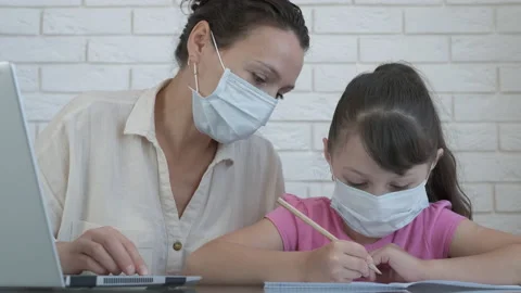 The difficulties of online learning. Stock Footage 138056371