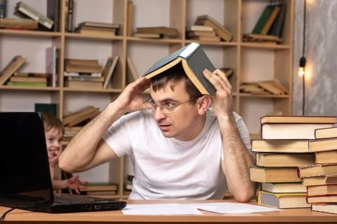 Difficulties online work. distance learning. Stock Photos