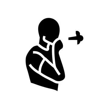 Difficulty breathing disease symptom glyph icon vector illustration Stock Illustration