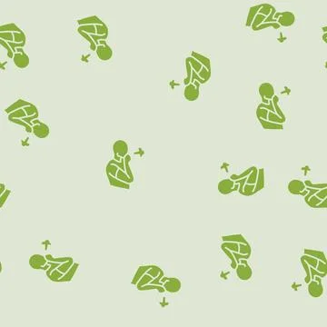 Difficulty breathing disease symptom glyph seamless pattern Stock Illustration