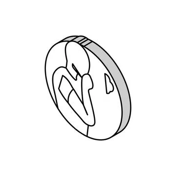 Difficulty breathing disease symptom isometric icon vector illustration Stock Illustration