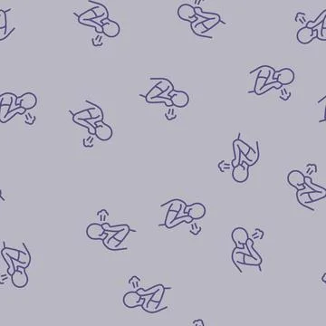 Difficulty breathing disease symptom line seamless pattern Stock Illustration