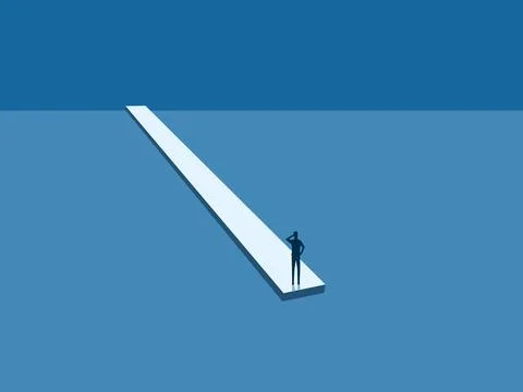 Difficulty, businessman on a risky path Illustrazione stock