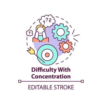 Difficulty with concentration concept icon Stock Illustration