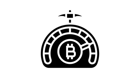 Difficulty cryptocurrency mining glyph icon animation Stock Footage 326146752