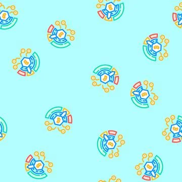 Difficulty cryptocurrency mining vector seamless pattern 스톡 일러스트