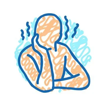 Difficulty focusing disease symptom icon doodle illustration Stock Illustration