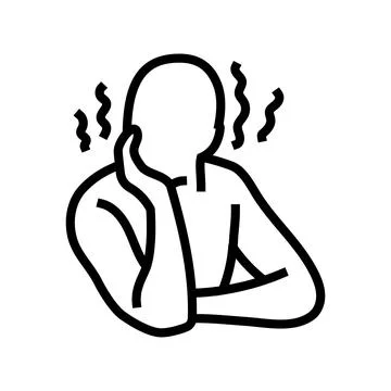 Difficulty focusing disease symptom line icon vector illustration Stock Illustration